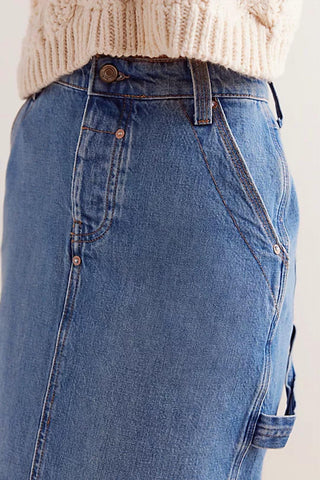 Free People - Francisco Denim Maxi Skirt
