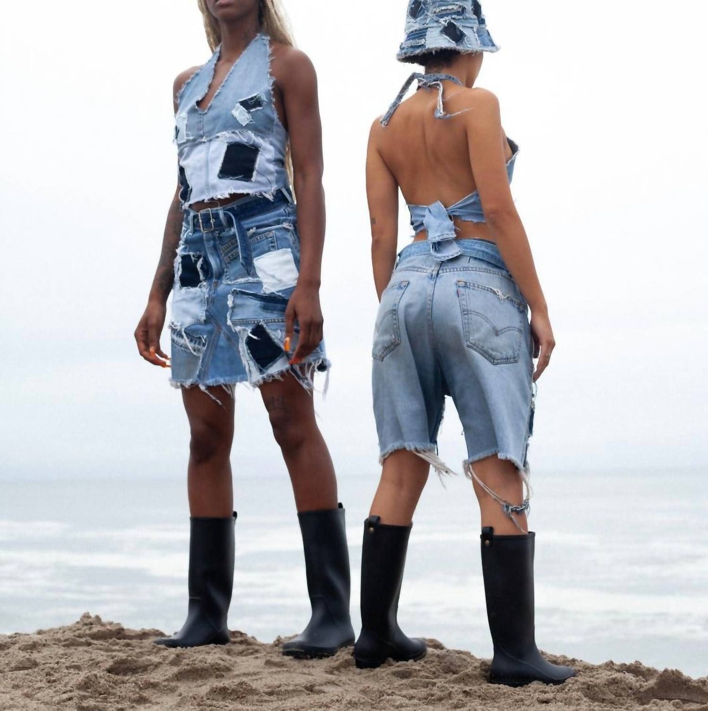 Knotwtr - Women's Patch Denim Skirt