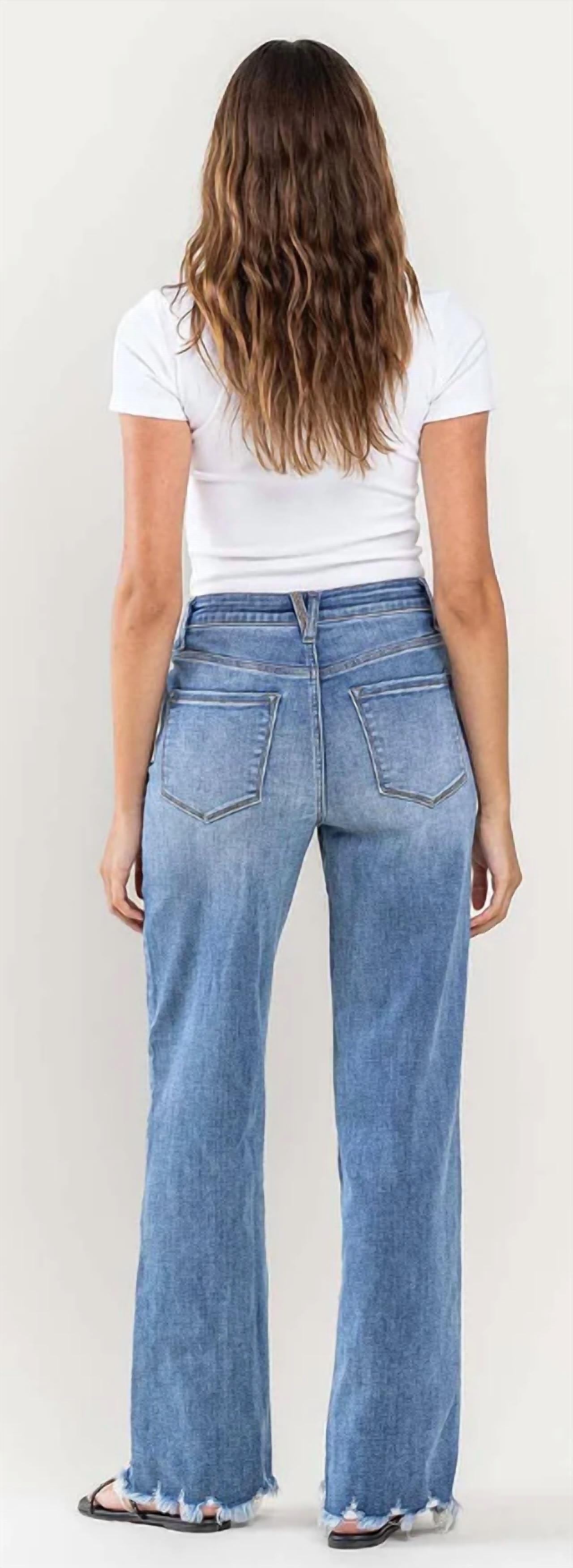 Lovervet - Raw Hem Tummy Control Jeans