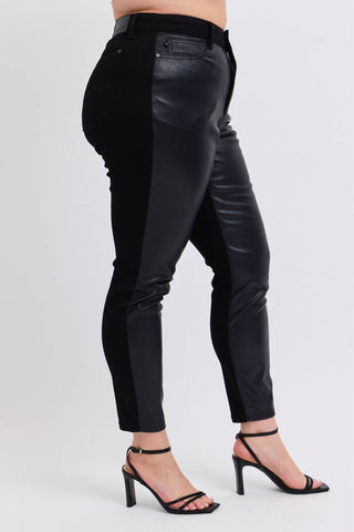 Judy Blue - High Waist Faux Leather Skinny Jeans