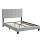 Full Size Upholstered Platform Bed Frame With Tufted Headboard - Gray
