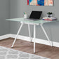 Computer Desk For Home Office, Laptop, Tempered Glass, Contemporary & Modern - White