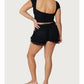 Find Me Now - Crepe Mesh Backless Tee Top