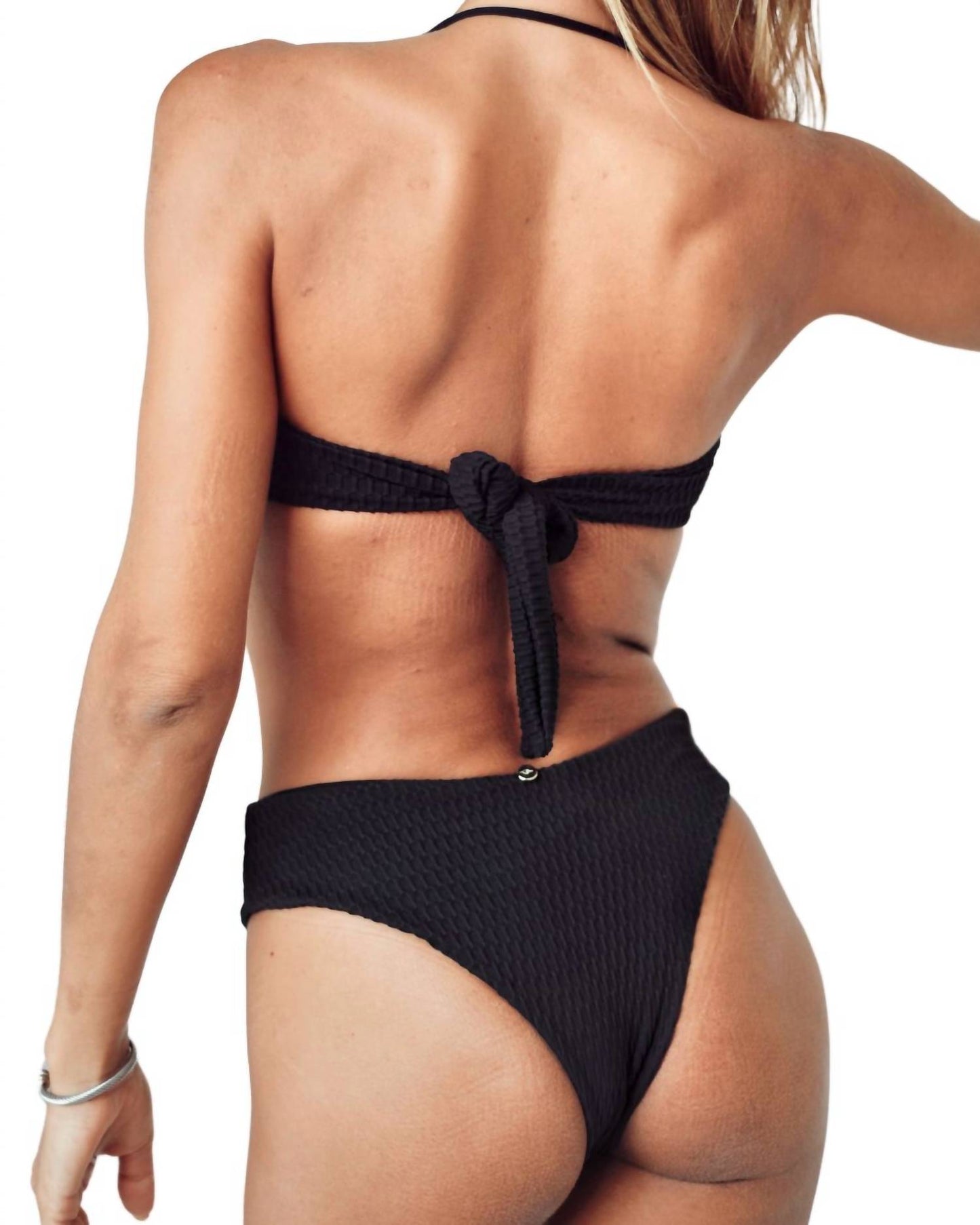 Gigizara - Women's Midnight Surf Bikini Bottom Vintage High-waist Surf Chic