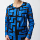 Joseph Ribkoff - Abstract Mesh & Leatherette Fitted Jacket