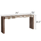 Modern Rustic Console Table - 71" Entryway Table with Sculpted Block Design