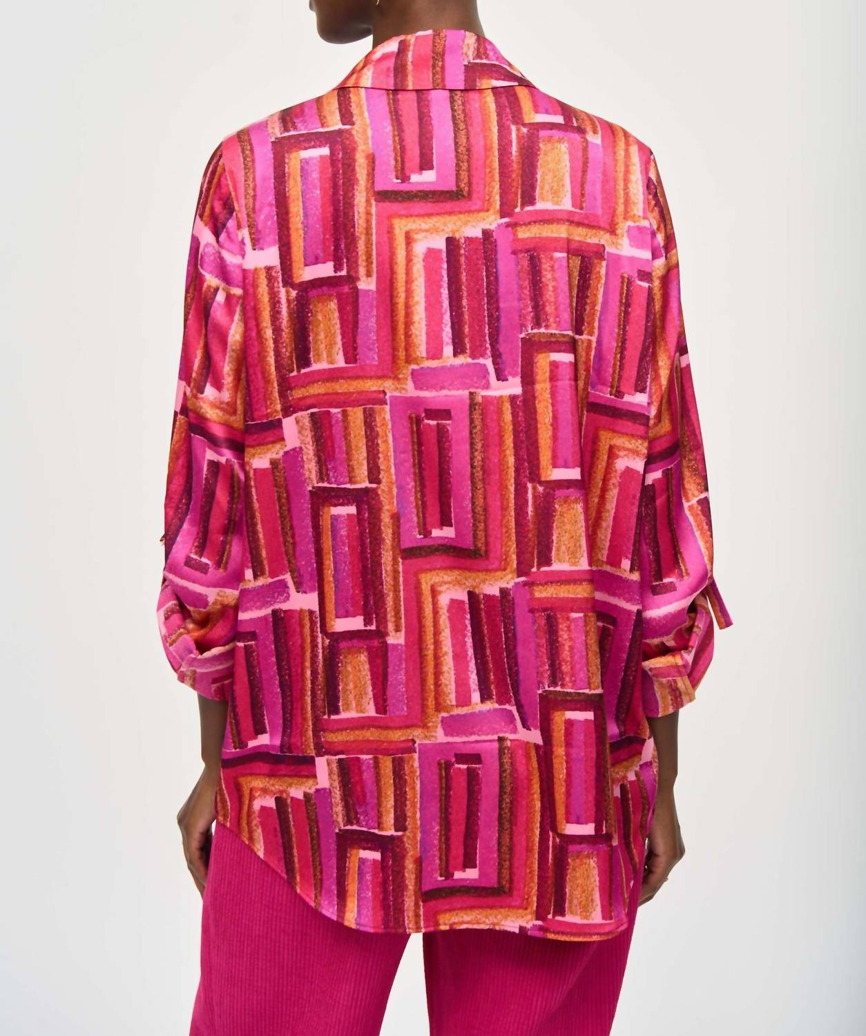Joseph Ribkoff - Geometric Roll-tab Button-down Blouse