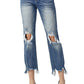 Risen - High Rise Straight Crop Jeans