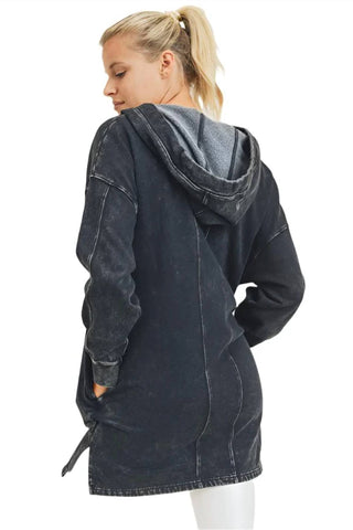 Mono B - Longline Mineral Washed Hoodie