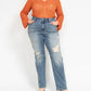 Judy Blue - High Waist Dad Straight With Harsh Tint & Destroyed