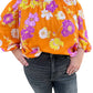 White Birch - Half Sleeve Floral Print Woven Top