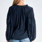 Elan - Long Sleeve Tie Neck Top