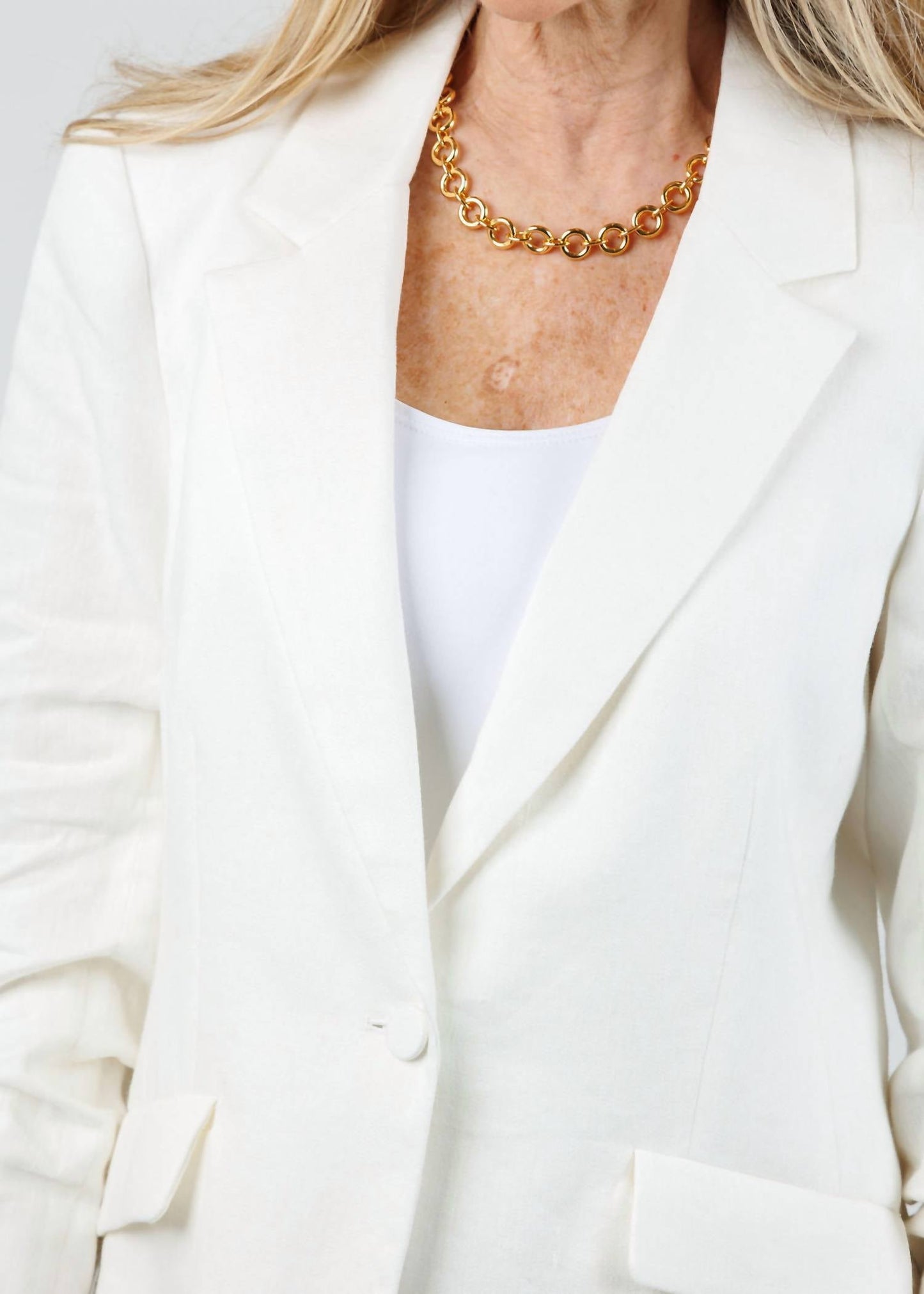 Cinq A Sept - Linen Suiting Kylie Blazer - Ivory
