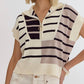Entro - Quarter Zip Stripe Sweater