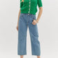 Entro - Solid Pointelle Sweater Knit Top