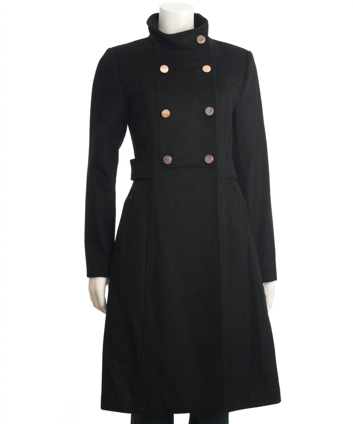 Eliza J - Women's Wool Blend Military Walker Coat