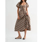 Camellia - Jori Plaid Tie Front Midi Dress