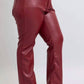 Trendsi - Women's Judy Blue Full Size High Waist Tummy Control Faux Leather Straight Pants Plus Size