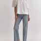 Entro - Ruffled Sleeve Button Up Top