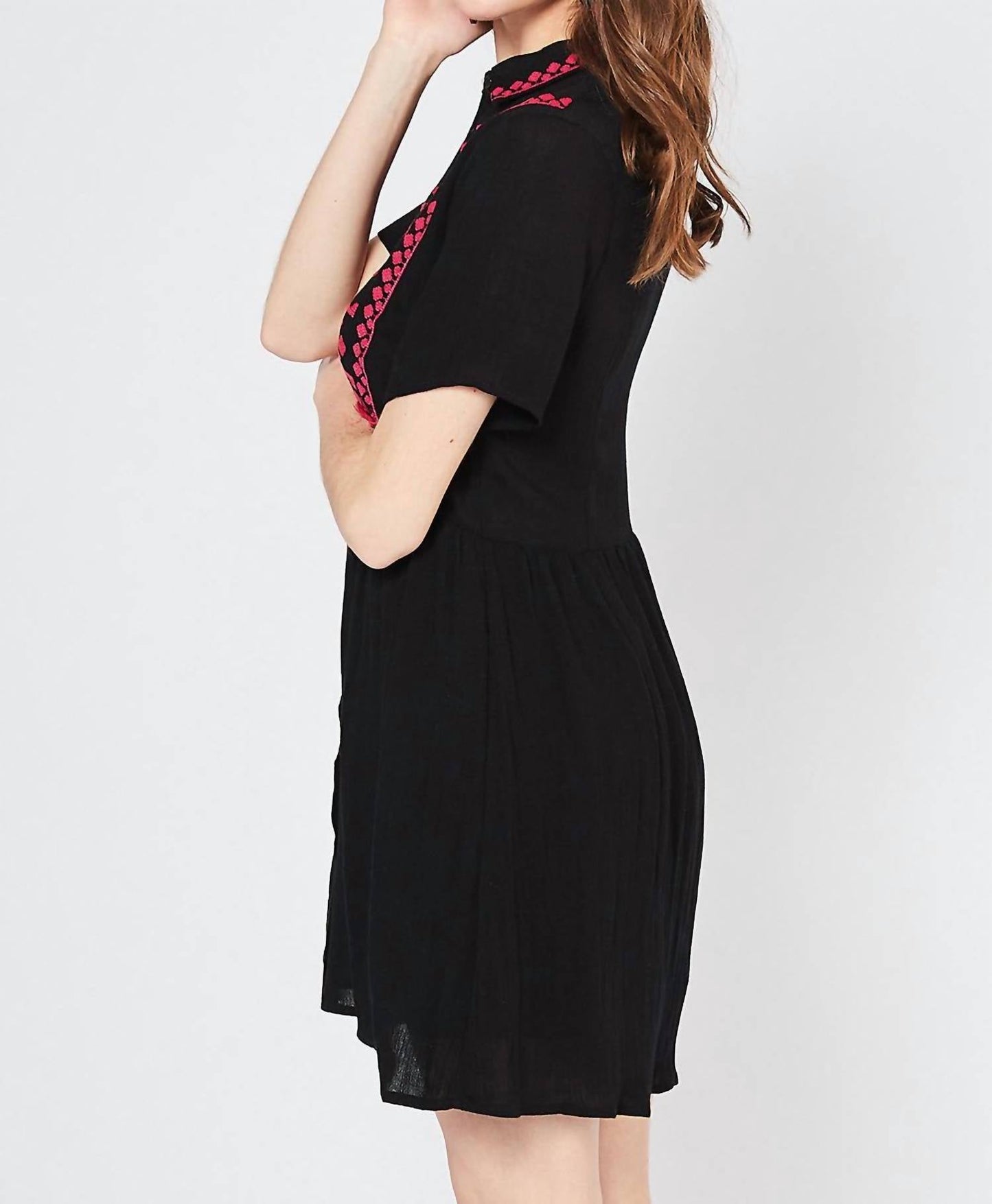 Entro - Embroidered & Tassel Mini Dress