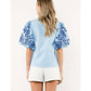 Thml - Embroidered Puff Sleeve Textured Top