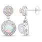 2.27 Carat Genuine Ethiopian Opal and White Diamond .925 Sterling Silver Earrings
