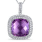 Diana M Jewels - 4.17 Cts Amethyst Double Halo Pendant