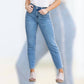 Judy Blue - High Waist Slim Fit Fray Side Seam Detail Jeans - Plus