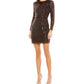 Mac Duggal - Long Sleeve Sequin Mini Dress