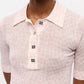 Ganni - Women's Sheer Printed Polo Top