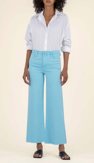Kut From The Kloth - Meg High Rise Fab Ab Wide Leg Raw Jeans