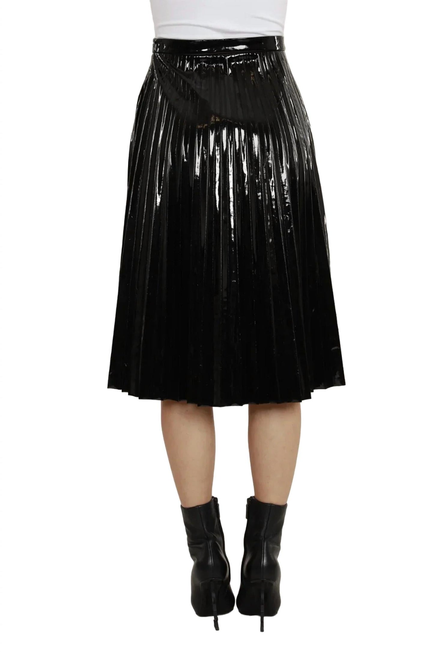 Dolce Cabo - Patent Leather Pleated Skirt