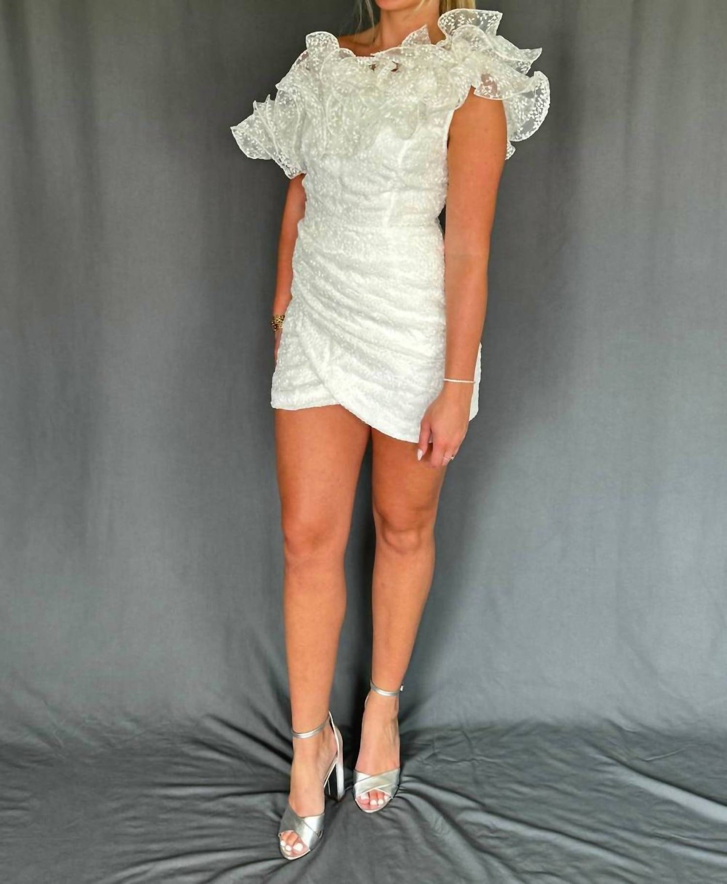 Astr - One Shoulder Ruffle Mini Dress