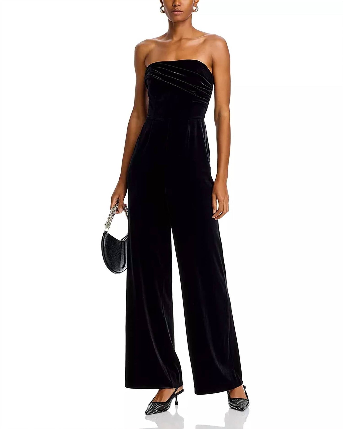 Steve Madden - Swanilda Velvet Wide Leg Jumpsuit