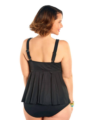 Always For Me - Plus Size Opulent Wrap Tankini Top with Matching Tankini Bottom
