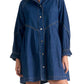 Elan - Button Down Denim Long Sleeve Dress