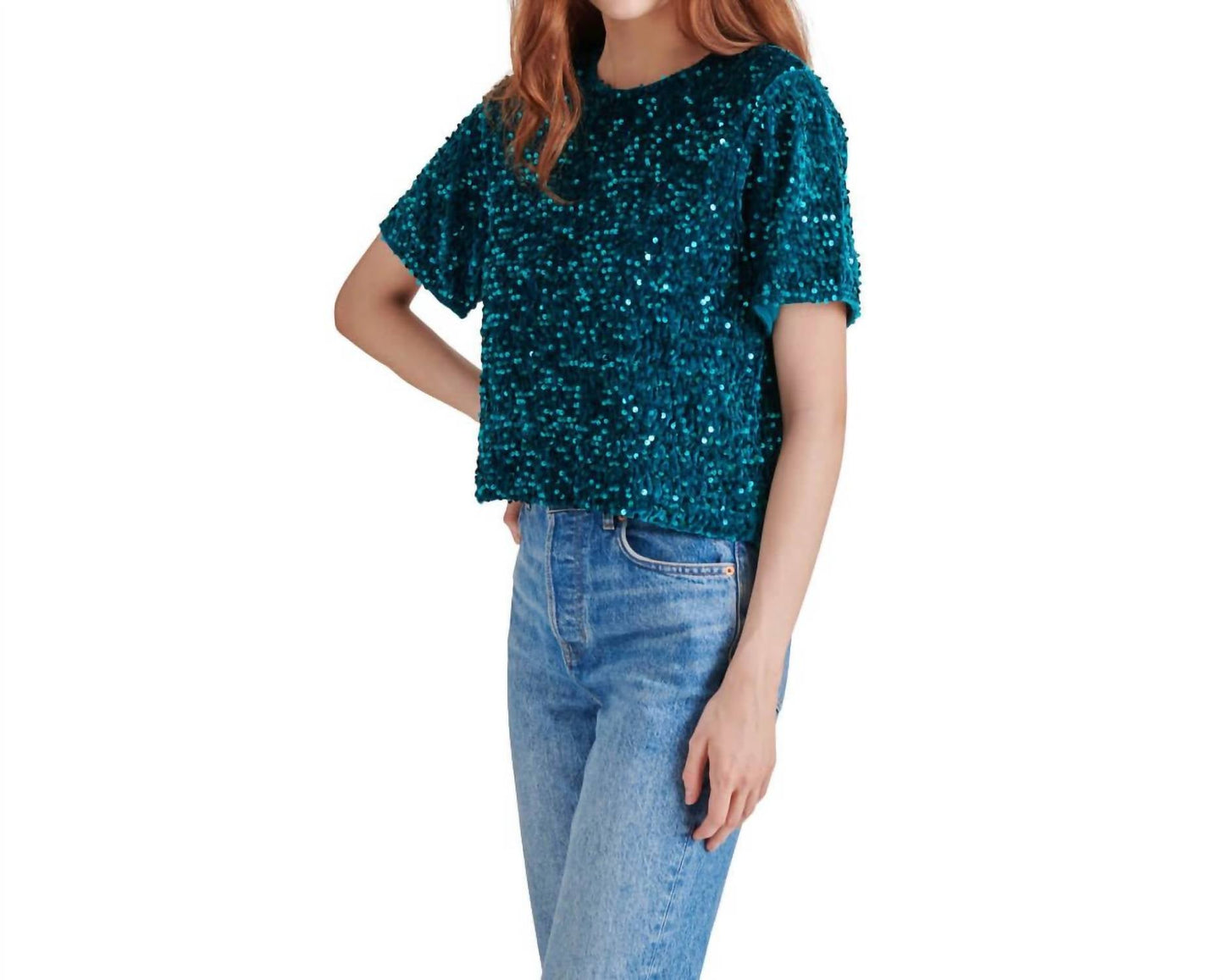 Steve Madden - Cressa Sequin Short Sleeve Top