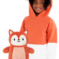 Cubcoats Kids Transforming 2 in 1  Unisex Flynn the Fox 2-in-1 Stuffed Animal Hoodie in Burnt Orange