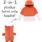 Cubcoats Kids Transforming 2 in 1  Unisex Flynn the Fox 2-in-1 Stuffed Animal Hoodie in Burnt Orange