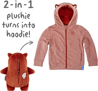 Cubcoats Kids Transforming 2 in 1  Unisex Toddler Flynn 2-in-1 Stuffed Animal Hoodie Orange