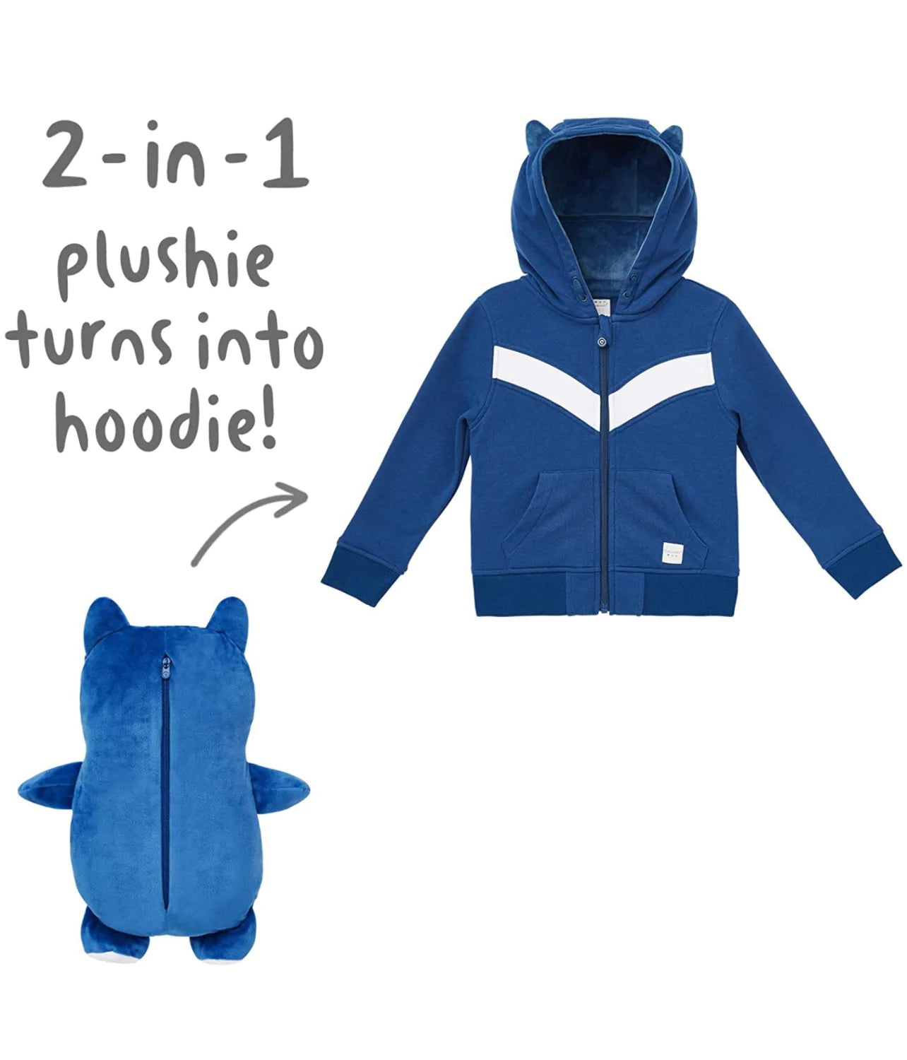 Cubcoats Kids Transforming 2 in 1 Rekka Zip up Unisex Blue