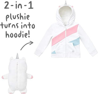 Cubcoats Transforming 2 in 1 Uki Unicorn 2-in-1 Stuffed Animal Hoodie White