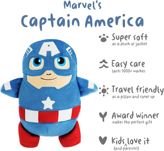 Cubcoats 2-in-1 Transforming Unisex Captain America Classic Zip-up Hoodie Blue