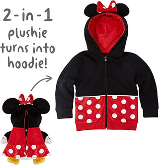 Cubcoats Transforming 2 in 1 Toddler Unisex Disney Minnie Mouse 2-in-1 Stuffed Animal Hoodie Red