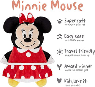 Cubcoats Transforming 2 in 1 Toddler Unisex Disney Minnie Mouse 2-in-1 Stuffed Animal Hoodie Red