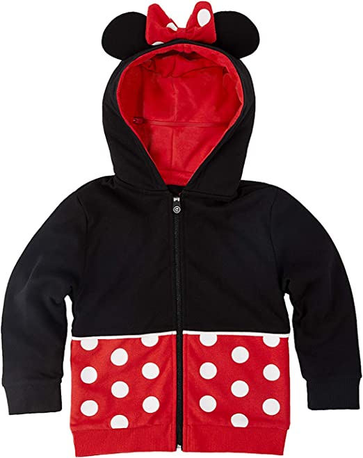 Cubcoats Transforming 2 in 1 Toddler Unisex Disney Minnie Mouse 2-in-1 Stuffed Animal Hoodie Red