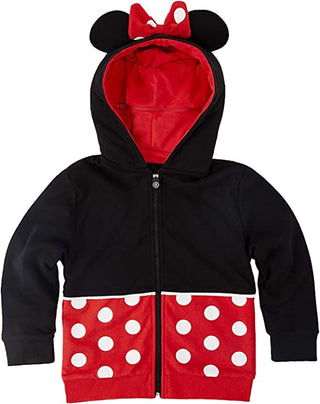 Cubcoats Transforming 2 in 1 Toddler Unisex Disney Minnie Mouse 2-in-1 Stuffed Animal Hoodie Red