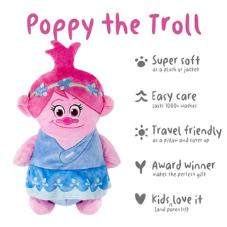 Cubcoats Transforming 2 in 1 Unisex Dream Works Trolls Poppy 2-in-1 Stuffed Animal Hoodie Blue