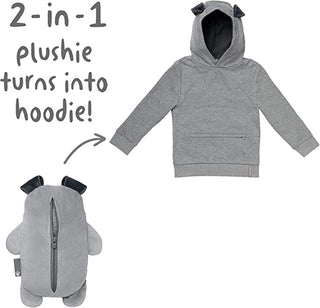 Cubcoats Kids Toddler and Big Pimm the Puppy 2-in-1 Stuffed Animal Hoodie Grey Size 8