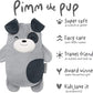 Cubcoats Kids Toddler and Big Pimm the Puppy 2-in-1 Stuffed Animal Hoodie Grey Size 8